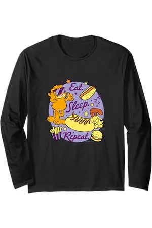 Garfield Mangiare dormire ripetere Katze Maglia a Manica