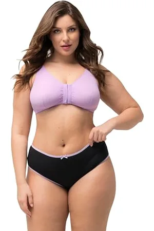 Ulla Popken Midislips, 5er-Pack, Farbige Kanten 5 Pezzi, Lettere Midi, Tubi Colorati, , 46-48 Donna