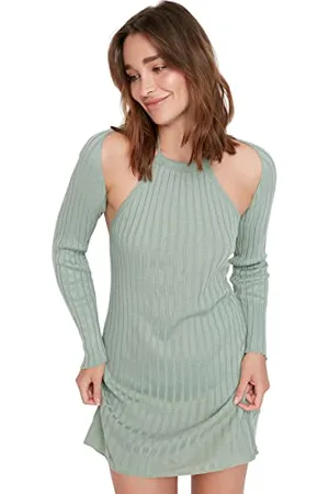 Trendyol Abito da Donna Slim Collo Alto Vestito, , S