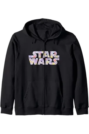 STAR WARS Iconic Spring Flowers Pastel Colors Big Chest Logo Felpa con Cappuccio