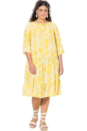 Ulla Popken Kleid mit AOP und Volants Abito Balze, , 52-54 Donna