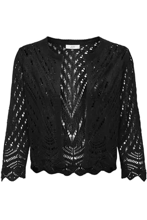 JDY SUN 3/4 Cropped Cardigan Knt, Black, L Donna