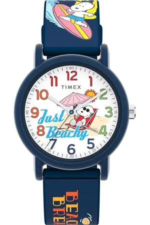 Timex Orologio unisex Peanuts Just Beachy da 36 mm, cinturino in silicone , quadrante bianco, cassa TW2V78600