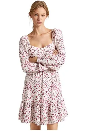 Pepe Jeans Doxa, Vestito Donna, (Mousse White),L