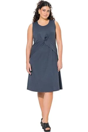 Ulla Popken Jerseykleid mit Knotendetail Abito in Jersey con Dettaglio Nodo, , 60-62 Donna