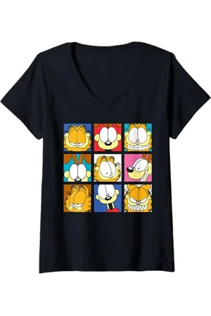 Garfield Donna - Odie All Faces Classic Maglietta con Collo a V