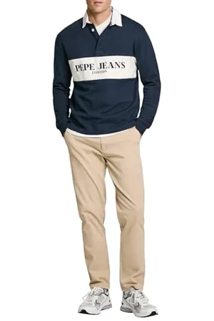 Pepe Jeans Slim Chino Twill Pantaloni, (Beige Cemento), 36 W Uomo
