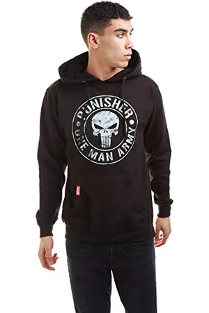 Marvel One Man Army Hoodie Felpa con Cappuccio, Black, Small Uomo