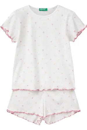 Benetton Pig(T-Shirt+Short) 33ON0P08A Set di Pigiama, , XL Bambina