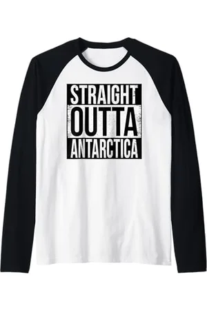 Straight Outta Words OUTTA DRITTA ANTARTICA Maglia con Maniche Raglan