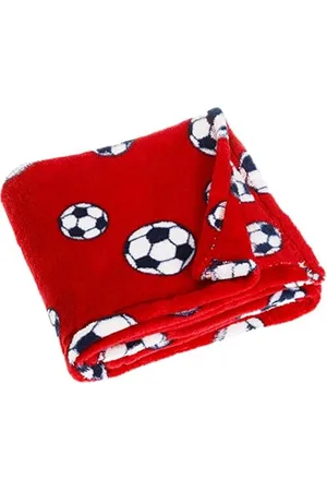 Playshoes Coperta in Pile Coperta Neonato, Pile Bebè, Plaid in Pile, Versatile Coperta Coccolone per Bambini e Bambine, 75 x 100 cm, con Motivo Calcistico