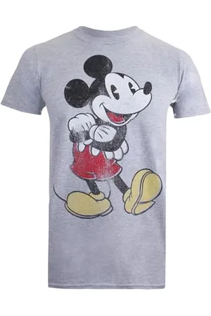 Disney Topolino Vintage T-Camicia, Grigio, Sportivo, M Uomo