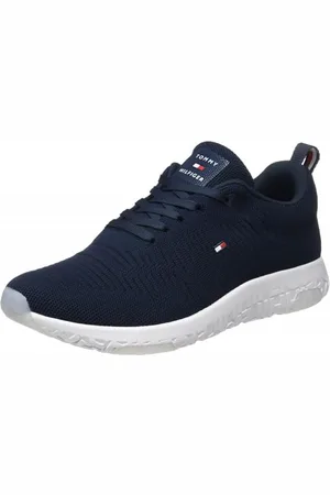 Tommy Hilfiger Sneakers da Runner Uomo Corporate Knit Rib Runner Scarpe Sportive, Blu (Desert Sky), 45 EU