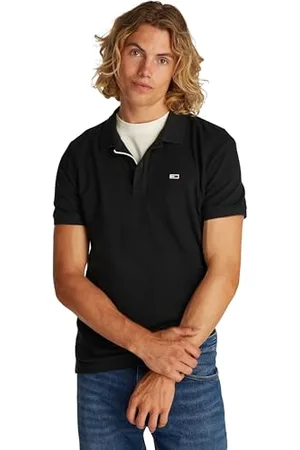 Tommy Hilfiger Maglietta Polo Uomo Maniche Corte Slim Placket Slim Fit, Nero , 6XL
