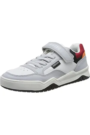 Geox J Perth Boy, Scarpe da Ginnastica, Lt Grey/Red, 31 EU