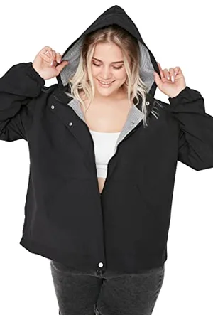 Trendyol Colletto con risvolto normale da donna taglie forti giacca invernale cappotto, , 44