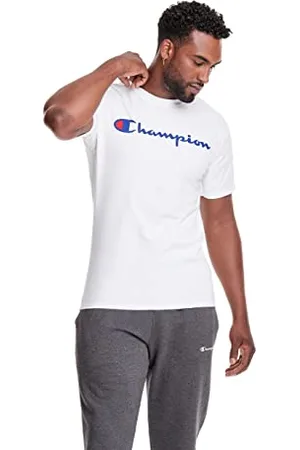 Champion Classic Jersey T-Shirt, (White Script), XL Uomo