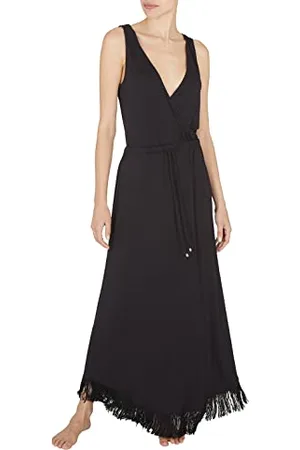 Emporio Armani Abito Lungo da Donna in Viscosa con Frange, , S