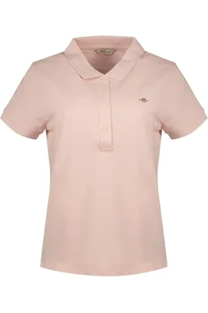 GANT Slim Sheild cap Sleeve Pique Polo, Faded Rosa, XL Donna