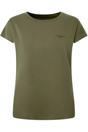 Pepe Jeans Bloom T-Shirt, (Olivine Green), L Donna