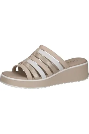 Caprice Damen 9-27201-44, Sandali Donna, White/Lt Gold, 40 EU