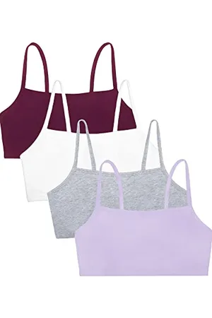 Fruit Of The Loom Reggiseno Sportivo da Donna con Cinturino in Cotone e Spaghetti, Opaco, , 42 (Pacco da 4)
