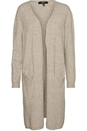 VERO MODA CURVE VMDOFFY LS Long Open Cardi GA Noos Cur, Maglione Cardigan Donna,