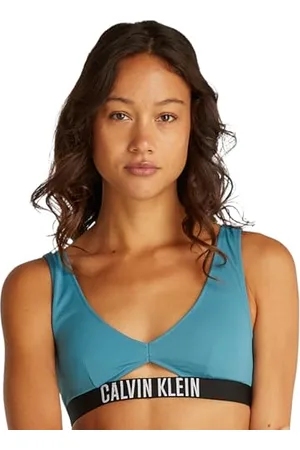 Calvin Klein Donna Top Bikini Bralette con Cut-out, Blu (Storm ), S