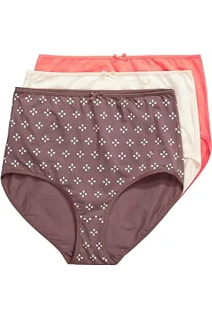 Ulla Popken 3pcs Pack, Brief, Confezione da 3 Pezzi, Lettere Maxi, Minimal, Terra, 54-56 Donna