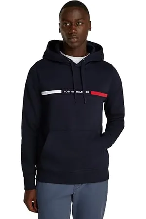 Tommy Hilfiger Uomo Felpa con Cappuccio Chest Insert con Marsupio, Blu (Desert Sky), XXL
