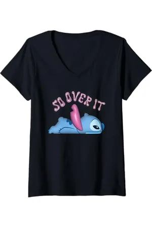 Disney Donna Lilo & Stitch Bubble Pop "So Over It" Stitch Maglietta con Collo a V