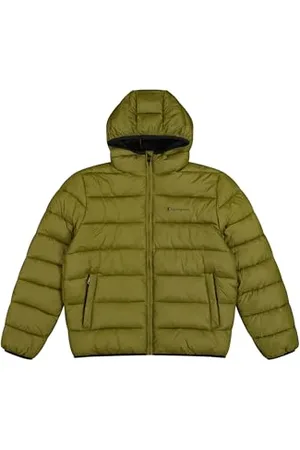 Champion Legacy Outdoor (220342) -WR Light Nylon Cirè 35gr Tonal Script Logo Hooded Giacca, (GNUM/NBK), XS Uomo