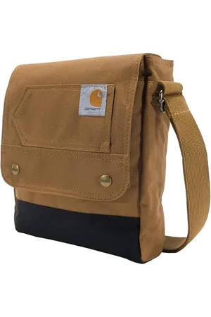Carhartt Borsa a tracolla resistente e regolabile con patta sopra chiusura a scatto, Unisex-Adulto, Brown, Taglia unica