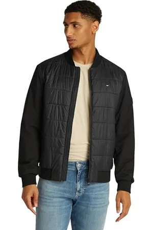 Tommy Hilfiger Uomo Bomber Mixed Caldo, (Black), S