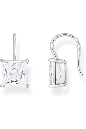 Thomas Sabo Orecchini pendenti con ciondolo in pietra in argento 925 riciclato H2289-051-14, misura unica, Argento sterling Argento, Zirconia cubica