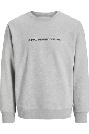 JACK & JONES Rddryder Sweat Crew Neck SN Maglia di Tuta, (Light Grey Melange), L Uomo