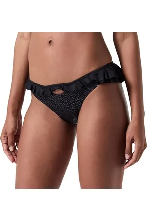 Pinko Peony Slip Bikini Tecno Jersey Logato con Rouches Parte Inferiore, , XS Donna