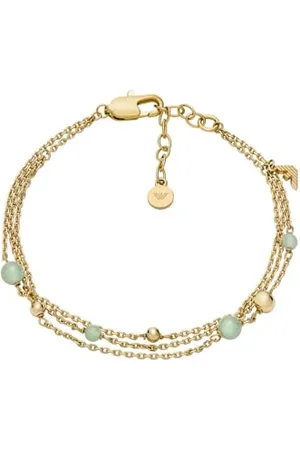 Emporio Armani Bracciale da donna in ottone color oro, EGS3226710, Eine Grösse, Ottone, Nessuna pietra preziosa