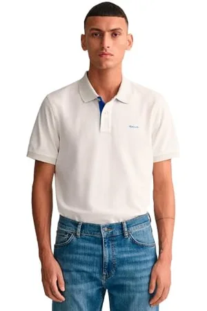 GANT REG CONTRAST PIQUE SS RUGGER, Polo Uomo, ( EGGSHELL ), M