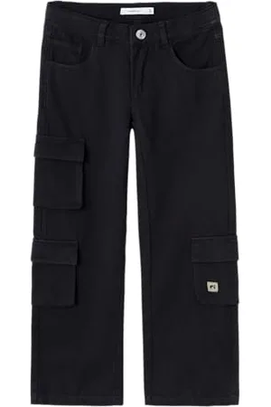 NAME IT NKFROSE Wide TWI Pant 9420-TD N, Pantaloni di Stoffa Bambina, Black