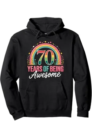 Graphic 365 70° compleanno arcobaleno vintage settanta anni di essere impressionante Felpa con Cappuccio