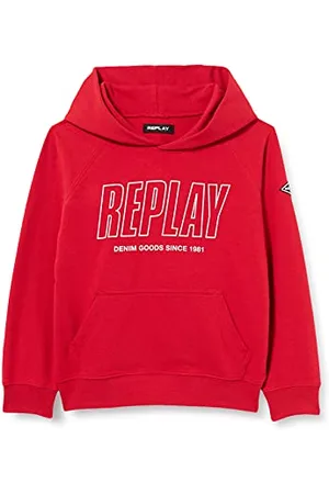 Replay SB2420 Felpa con Cappuccio, Geranium Red 559, 6A Bambino
