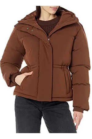 Amazon Piumino Corto con Cappuccio (Disponibile in Taglie Forti) Donna, , L