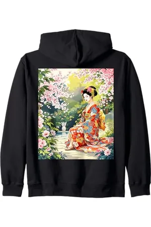 Steampunk Cool Vintage Creations Kimono Fantasy Girl Sakura Felpa con Cappuccio
