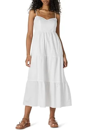 Amazon Maxi Abito A Balze con Spalline Sottili in Raso di Cotone dalla vestibilità Regolare Donna, , XXS