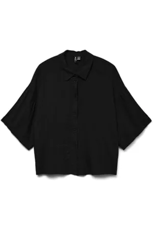VERO MODA Camicia da Donna Taglio Ampio e Bottoni Camicia a metà Manica Femminile.setPreferredSize., Colore: , Taglia:XL