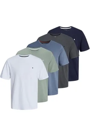 JACK & JONES Jjepaulos Tee SS Crew Neck 5Pk MP, , M (Pacco da 5) Uomo