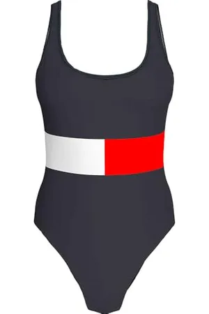 Tommy Hilfiger One Piece (Ext Sizes) UW0UW05853 Costume Intero con Scollo Rotondo, (Dark Night Navy), M Donna