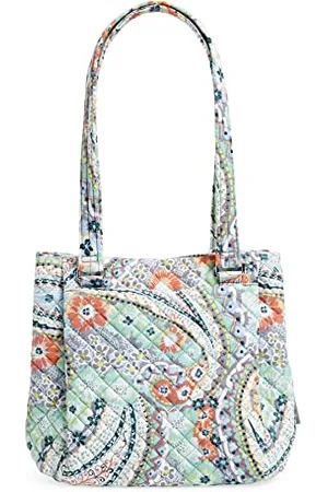 Vera Bradley Set di 4 Pezzi iconici. Set cosmetico, Borsetta Donna, Citrus Paisley-Cotone Riciclato, Taglia Unica