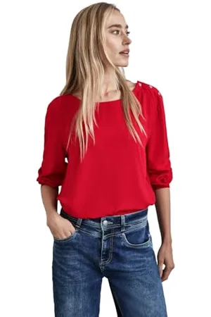 Street one A345131 Camicia con Dettaglio Bottone, Rosso-Autumn Red, 50 Donna